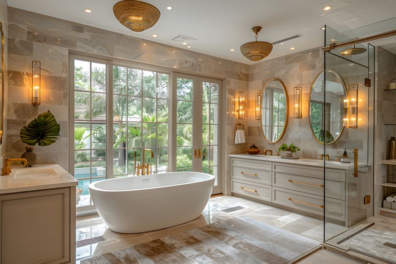 Luxurious Bathtub with Surrounding Decor